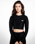 Core Cropped Longsleeve - Black - push-athletics-zimbabwe